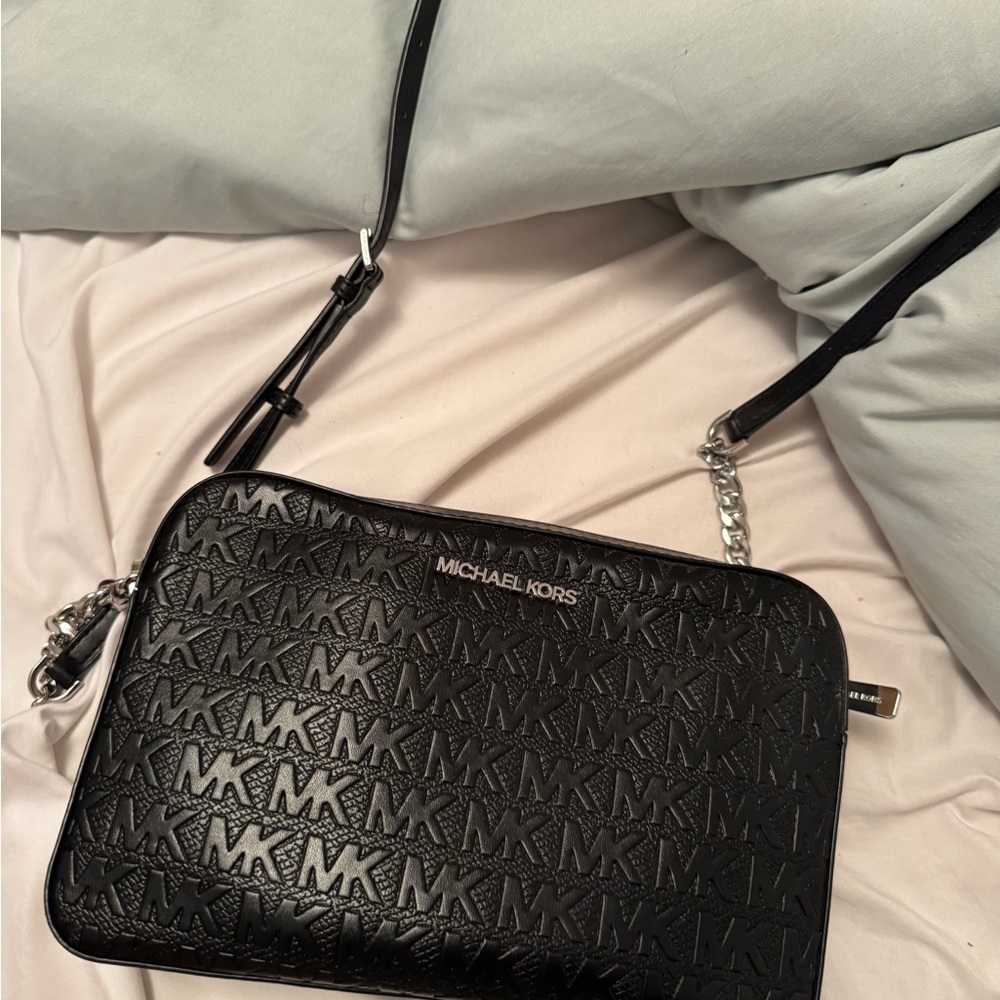 Michael Kors Embossed Black Crossbody Bag